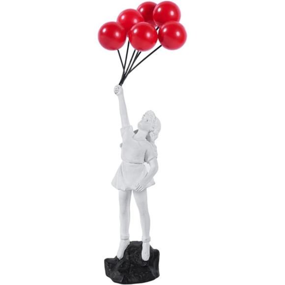 New in Box - Flying Balloons Girl Statue, Modern Art Sculptures for Home Decor - Picture 1 of 6